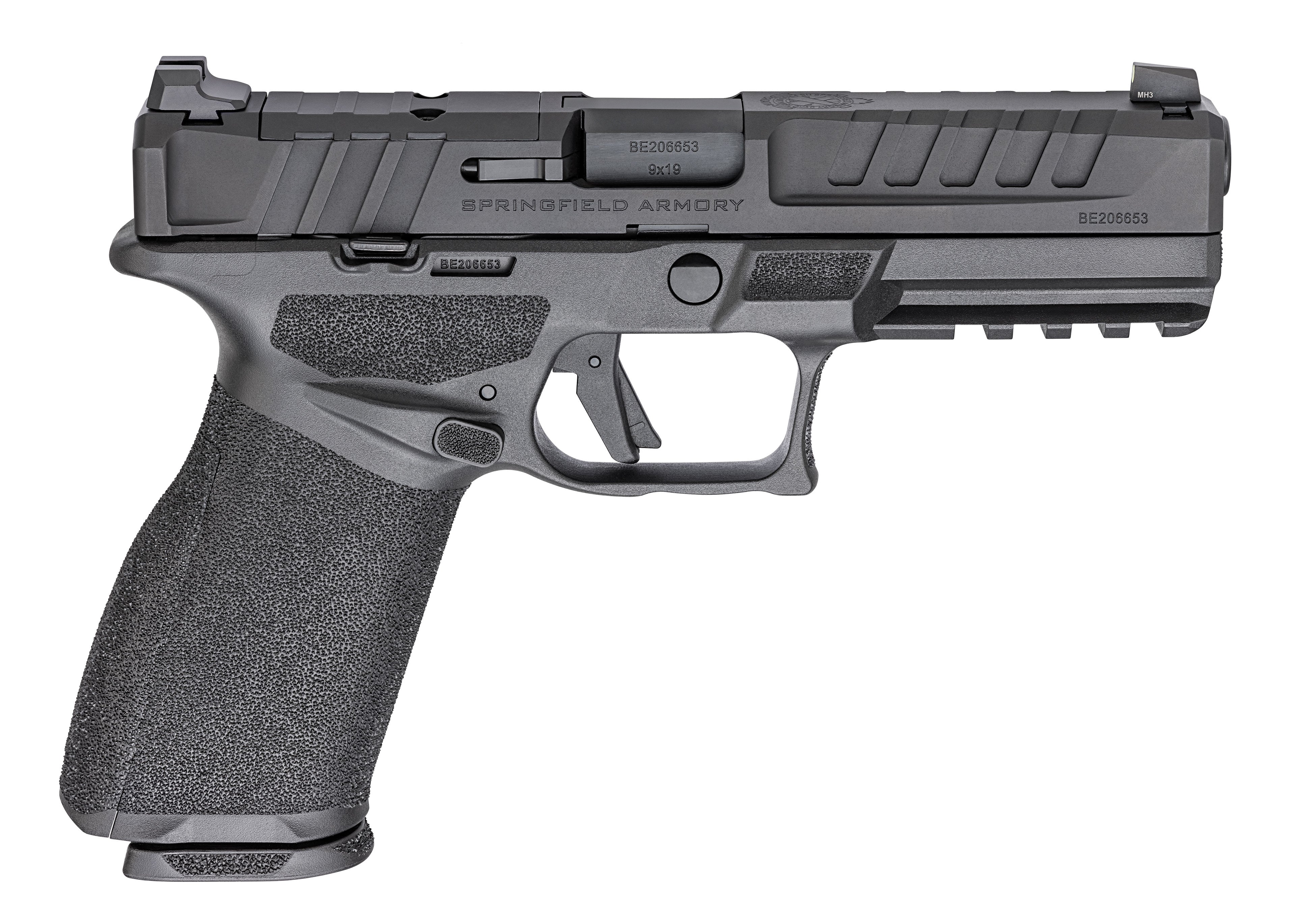 Springfield Armory EC9459BLCU Echelon 9mm Luger 10+1 4.50" Black Melonite Steel Barrel & Optic Ready/Serrated Steel Slide, Black Polymer Frame w/Picatinny Rail, Textured Grip