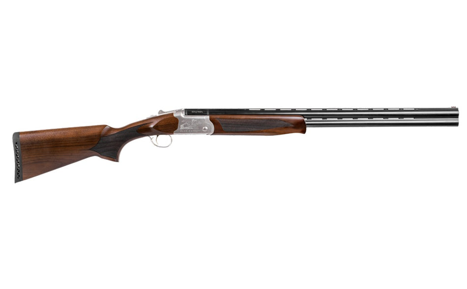 Girsan Balikli Blue Label 12 Gauge Break Open 2.50" 2rd 28" Blue Polished Over/Under Vent Rib Barrel, Engraved Silver Aluminum Receiver, Fixed Turkish Walnut Stock, 5 Mobil Chokes