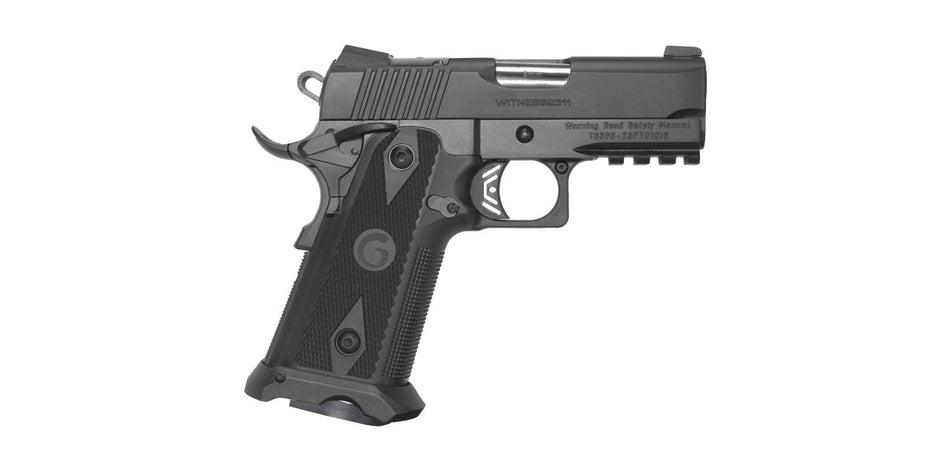 Girsan 395055 Witness2311 45 ACP 11+1 3.40" Black Steel Barrel, Black Serrated Steel Slide, Black Polymer Frame w/Beavertail & Picatinny Rail, Black Checkered Polymer Grip, Ambidextrous