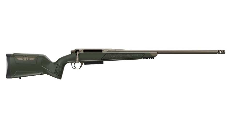 Christensen Arms 8011500600 Evoke Full Size 308 Win 4+1 20" Burnt Bronze Cerakote #4 Contour Threaded Barrel, Gray w/Bronze Logo Hybrid Hunter w/Picatinny Rail Synthetic Stock