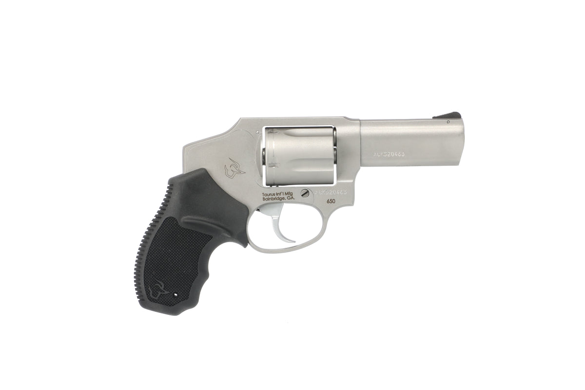 Taurus 2-650139 650 Small 357 Mag 38/Special +P 5 Shot 3" Stainless Steel Barrel, Cylinder & Frame, Black Rubber Grip, Transfer Bar Safety, Concealed Hammer