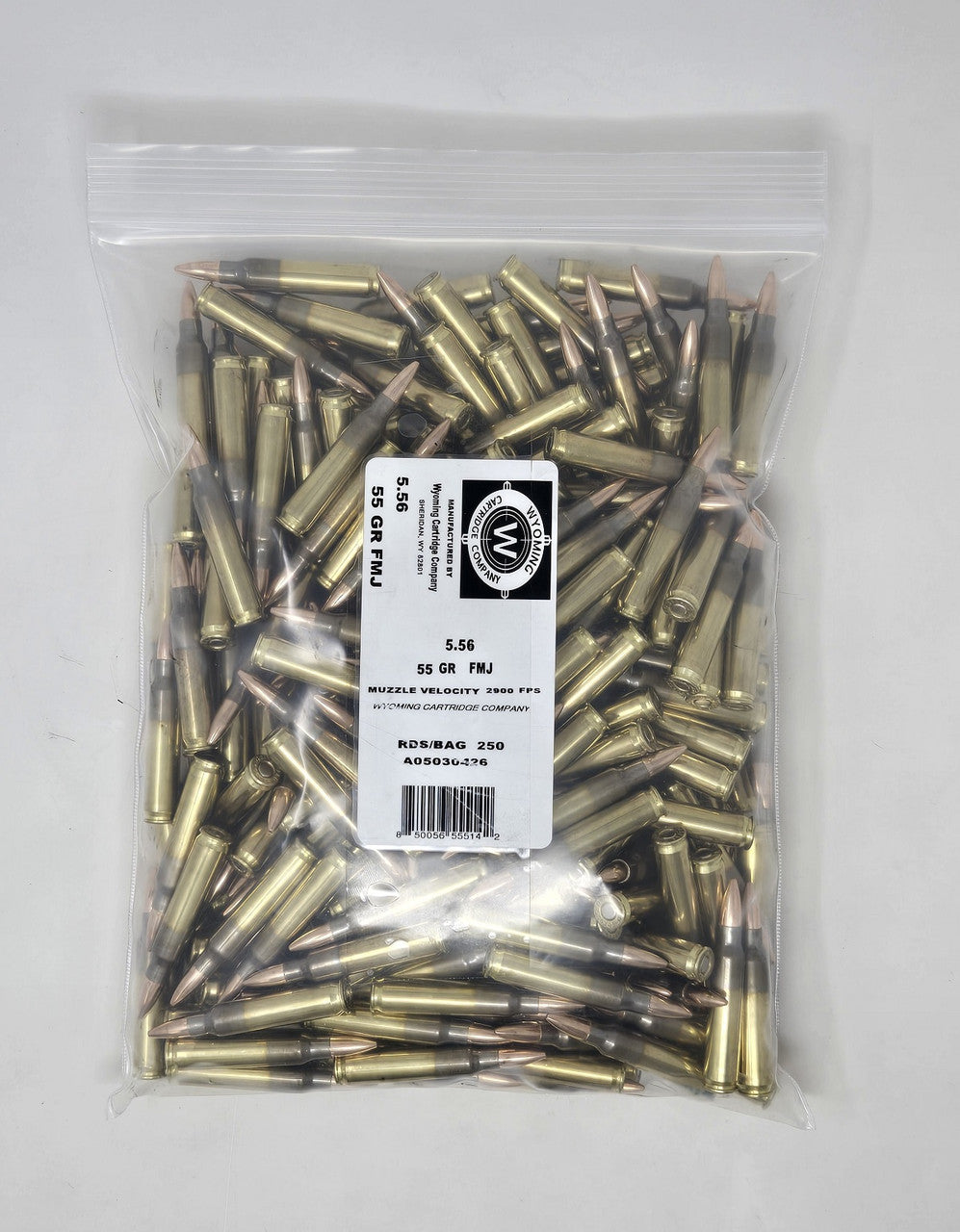 Wyoming Cartridge Company 5.56x45mm NATO 55 Grain Full Metal Jacket(FMJ)