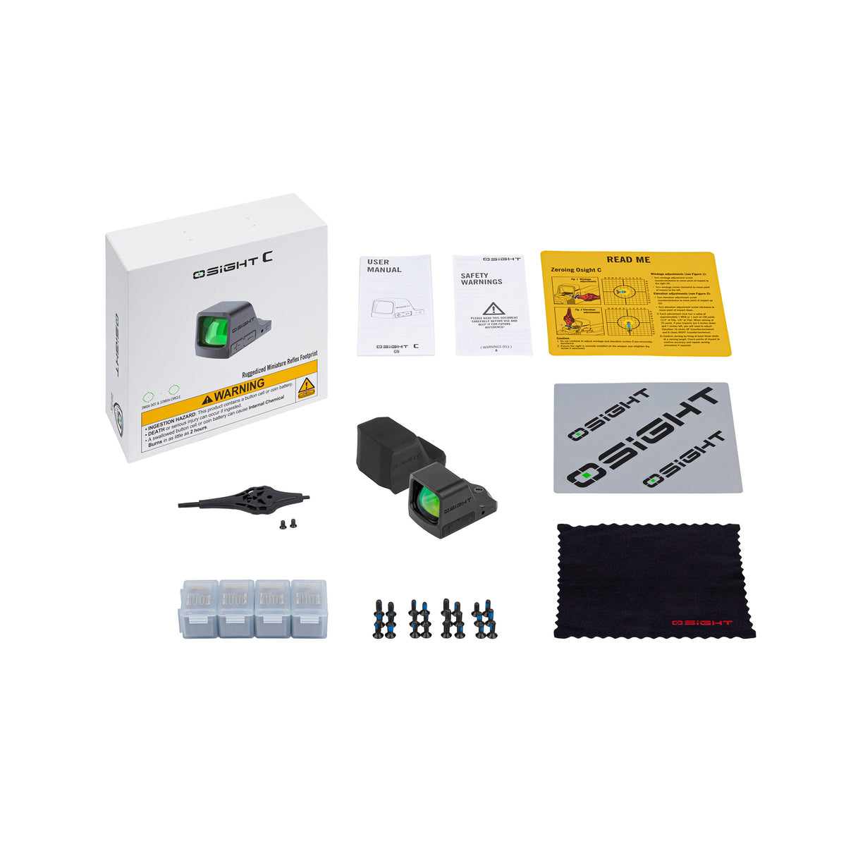 Osight C Open Emitter Green Dot Sight 3 MOA and 32 MOA Circle Reticle RMR Footprint Motion Sensor