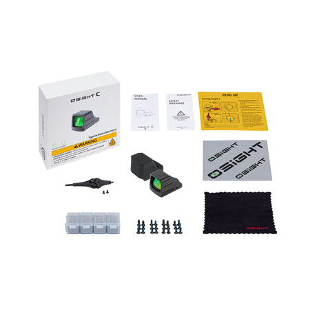 Osight C Open Emitter Green Dot Sight 3 MOA and 32 MOA Circle Reticle RMR Footprint Motion Sensor