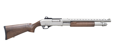 Citadel FRMN1220NKL Mariner 12 Gauge Pump 3" 4+1 18.50" Nickel Full Heat Shield Barrel, Nickel Picatinny Rail Stainless Steel Receiver, Fixed Walnut Wood Stock