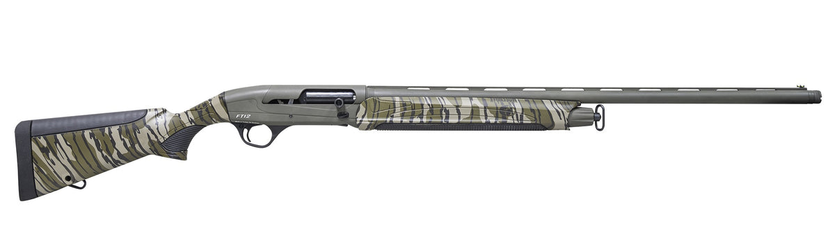 Pointer REXPFT12CAMO Field Tek FT12 Full Size 12 Gauge Semi-Auto 3" 5+1 28" OD Green Cerakote Vent Rib Barrel, OD Green Cerakote Aluminum Receiver, Fixed Mossy Oak Bottomland Synthetic Stock