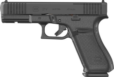 Glock UV2150203MOS G21 V MOS Full Size 45 ACP 13+1 4.61" Black GMB Barrel, Black nDLC Steel Optic Ready/Serrated Slide, Black Polymer Frame w/Accessory Rail, Textured Polymer Grip, Ambidextrous