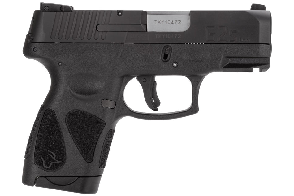 Taurus 1G2S931 G2S Compact Frame 9mm Luger 7+1 3.26" Matte Stainless Steel Barrel, Matte Black Serrated Alloy Steel Slide, Black Polymer Frame w/Picatinny Rail & Polymer Grip, Right Hand