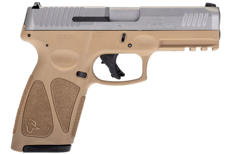 Taurus 1G3B949T G3 Full Size Frame 9mm Luger 15+1/17+1 4" Matte Stainless Steel Barrel, Matte Serrated Stainless Steel Slide, Tan Polymer Frame w/Picatinny Rail, Tan Polymer Grip, Right Hand