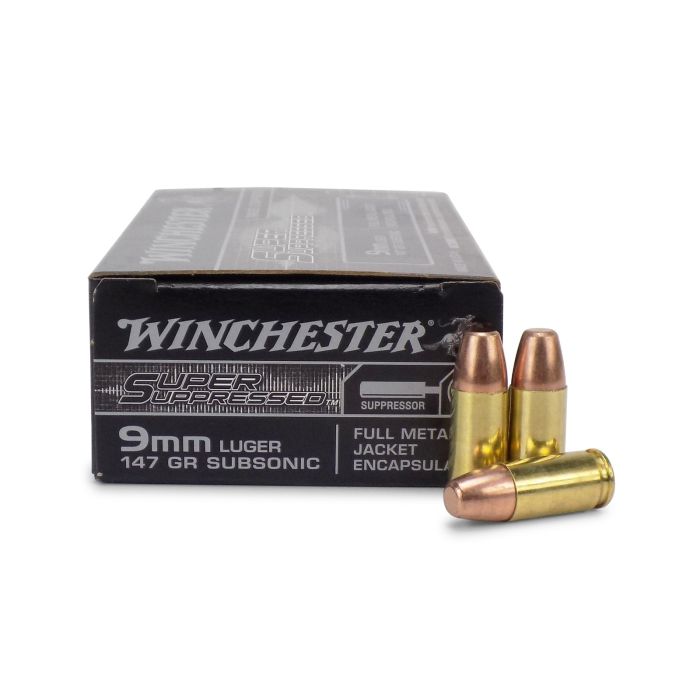 Winchester Super Suppressed Encapsulated Full Metal Jacket 147 Grain 9mm Luger/Parabellum 990 fps