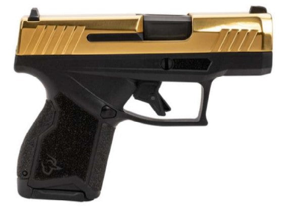 Taurus 1-GX4M931-G GX4 Micro-Compact Frame 9mm Luger 13+1 3.06" Satin Black DLC Stainless Steel Barrel, Gold PVD Serrated Alloy Steel Slide, Matte Black Stainless Steel Frame, Textured Grip