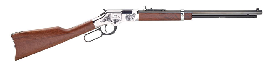 Henry H004SFD Golden Boy Fathers Day Full Size 22 Long/22 LR/22 Short, 16 LR/21 Short, 20" Blued Octagon Barrel Nickel-Plated Steel Receiver American Walnut Right Hand