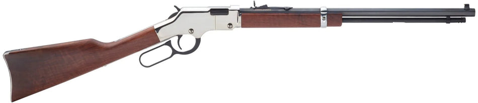 Henry H004SV Golden Boy Silver 17 HMR Caliber with 11+1 Capacity, 20" Blued Barrel, Nickel-Plated Metal Finish & American Walnut Stock Right Hand (Full Size)