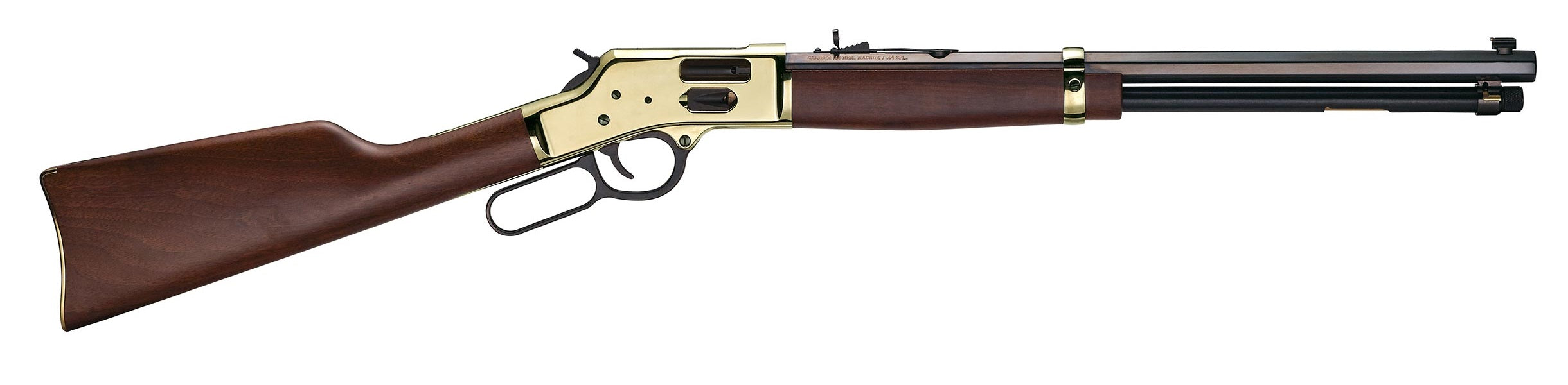 Henry H006GCR Side Gate Carbine 45 Colt (LC) 7+1 16.50" Blued Octagon Barrel, Polished Brass Rec, American Walnut Stock, Adj. Sight, Large Loop Lever