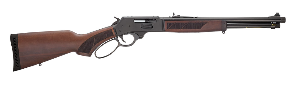 Henry H009PGR360 Protector Carbine 360 Buckhammer 4+1 16.50" Blued Threaded Barrel, Blued Steel Drilled & Tapped Receiver, American Walnut Fixed w/Pistol Grip Stock