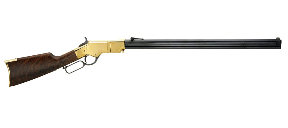 Henry H011C Original Full Size 45 Colt (Long Colt) 13+1 24.50" Blued Octagon Barrel, Polished Brass Receiver, Fancy American Walnut Wood Stock, Brass Buttplate/Pad Right Hand