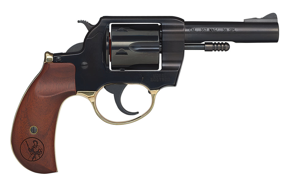 Henry H017BDM Big Boy 38 Special/357 Mag 6 Shot 4" Blued Round Steel Barrel, Polished Blued Steel Frame w/Birdshead Walnut Grip