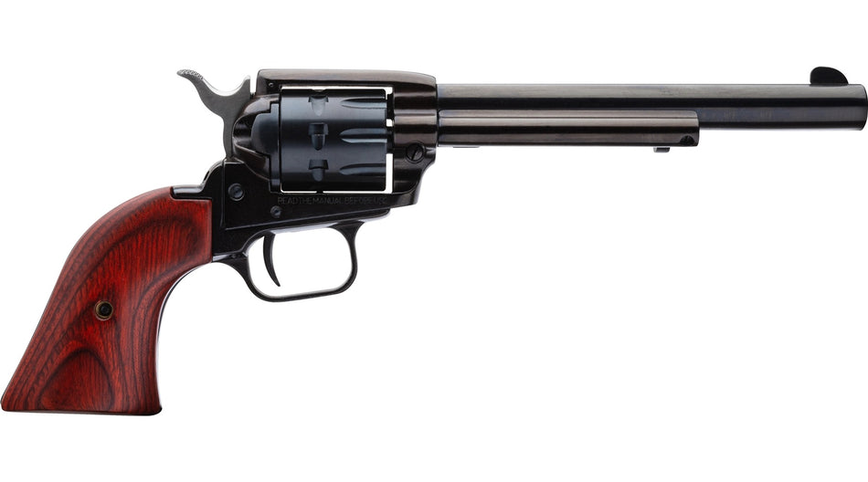 Heritage Mfg RR22999MB6 Rough Rider 22 LR 22 WMR 9 Shot, 6.50" Black Steel Barrel, Black Zinc Alloy Frame, Black Cylinder, Cocobolo Grip, Hammer/Thumb Safety, Exposed Hammer