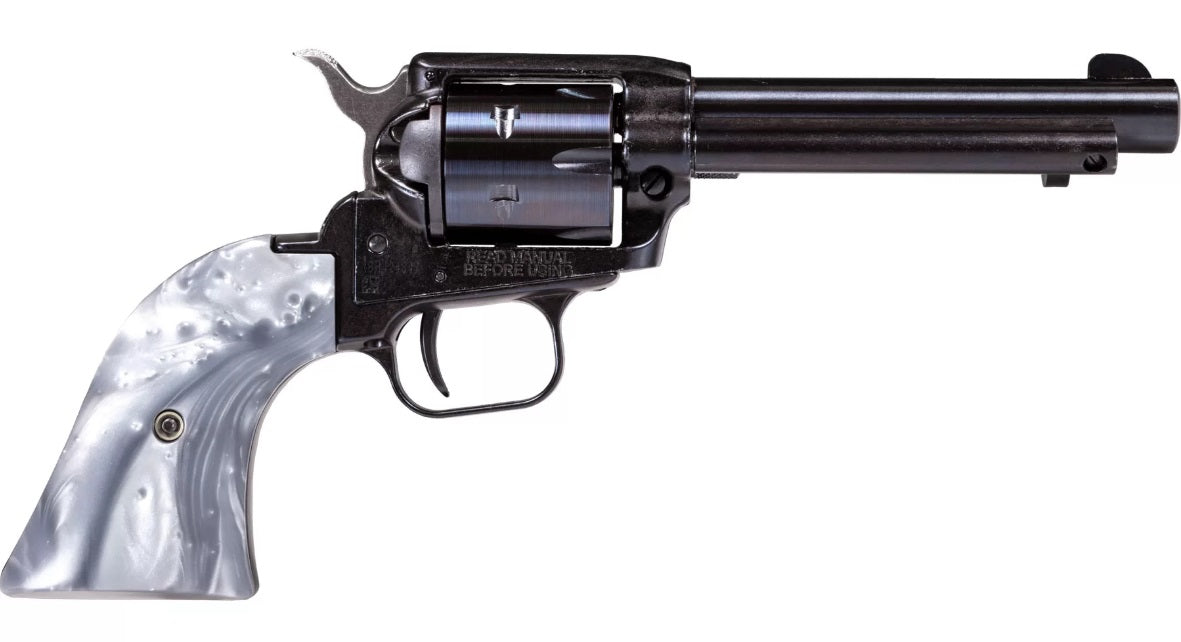 Heritage Mfg RR22B4GPRL Rough Rider 22 LR 6 Shot 4.75" Black Barrel & Cylinder Black Frame, Altamont Gray Pearl Grips