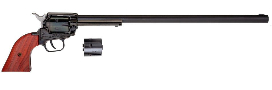 Heritage Mfg RR22MB16 Rough Rider 22 LR/22 WMR 6 Shot, 16" Black Steel Barrel, Black Zinc Alloy Frame, Black Cylinder Cocobolo Grip, Hammer/Thumb Safety, Exposed Hammer