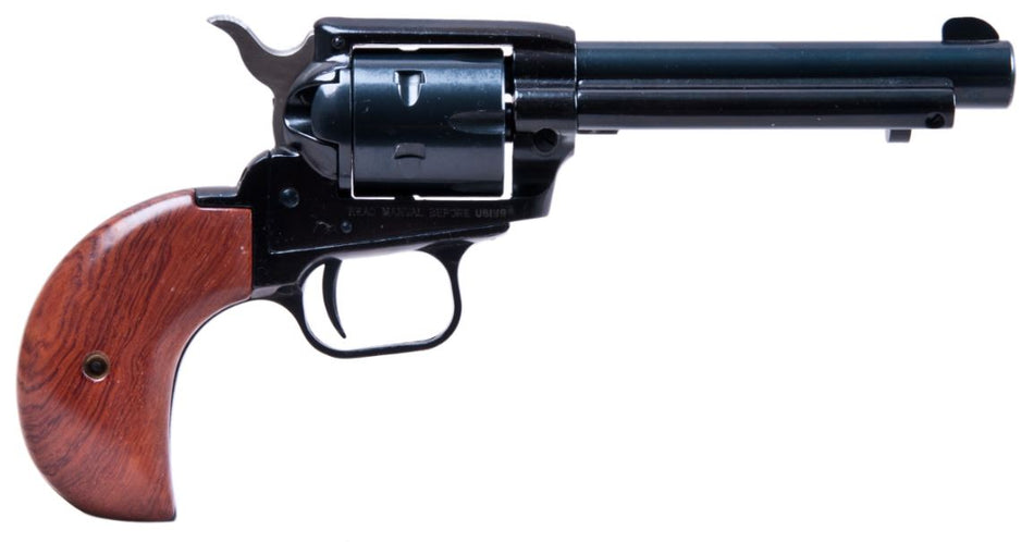 Heritage Mfg RR22MB4BH Rough Rider 22 LR/22 WMR 6 Shot, 4.75" Steel Black Barrel, Cylinder & Black Zinc Alloy Frame, Cocobolo Bird Head Grip, Hammer/Thumb Safety, Exposed Hammer