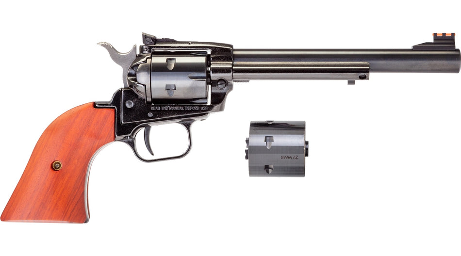 Heritage Mfg RR22MB6AS Rough Rider 22 LR 22 WMR 6 Shot 6.50" Black Barrel, Cylinder & Frame, Cocobolo Grips