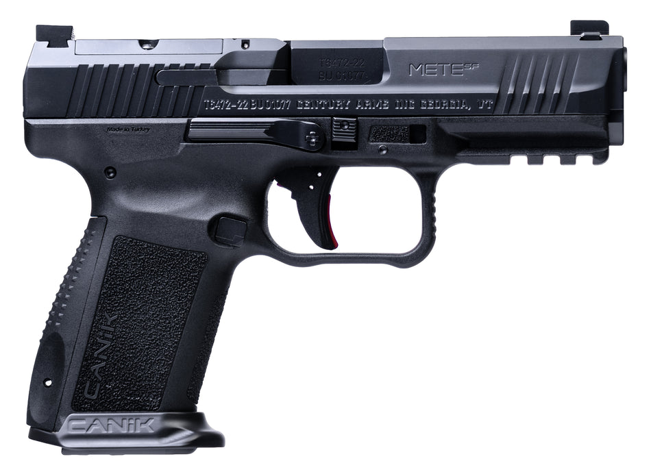 Canik HG5637N Mete SF Compact 9mm Luger 15+1 4.08" Black Steel Barrel, Black Nitride Optic Ready/Serrated Slide, Black Polymer Frame w/Beavertail & Picatinny Rail, Ambidextrous