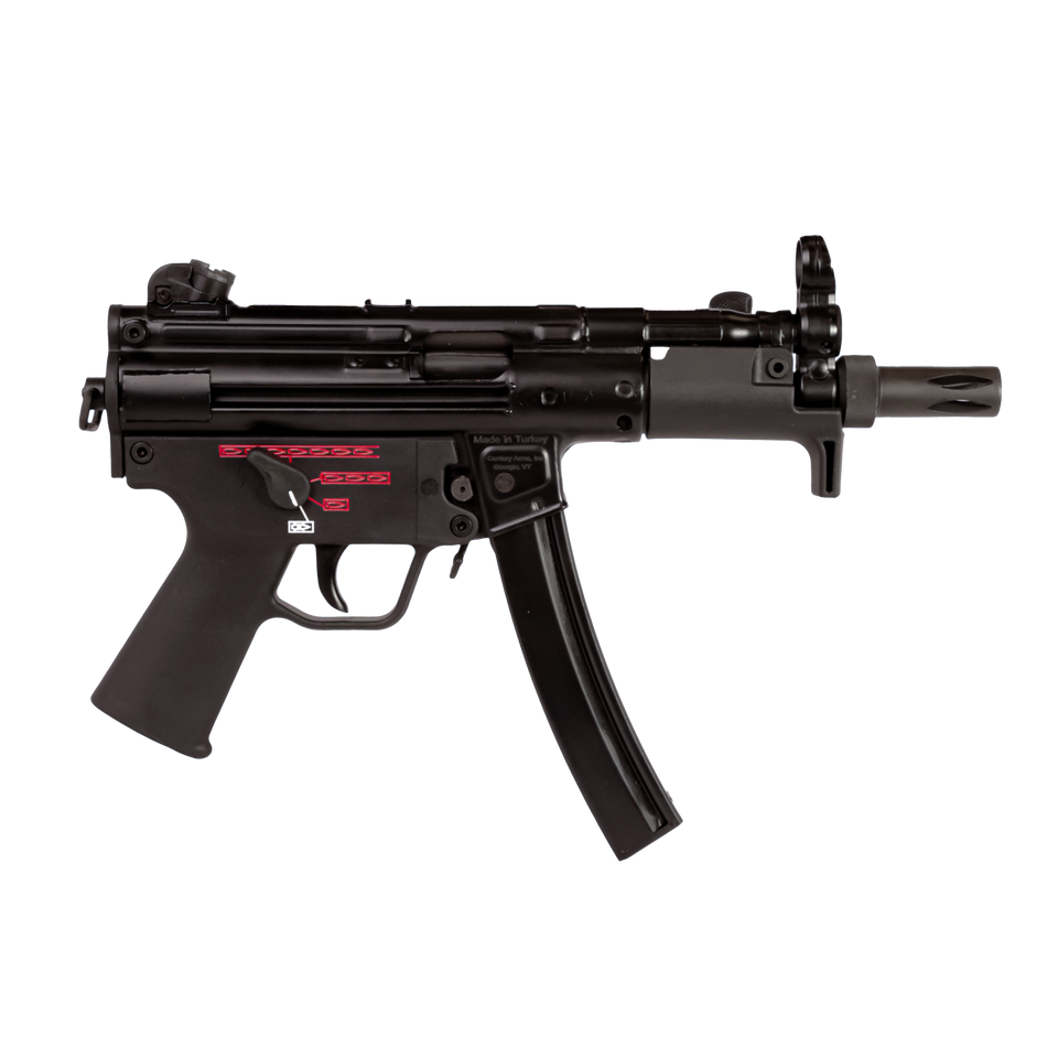Century Arms HG6035NN AP5 Navy 9mm Luger 30+1 5.80" Manganese Phosphate Threaded Barrel, Black Lacquer Over Manganese Phosphate Steel Stamped Receiver, Picatinny Rear Cap, Black Navy Style Grip