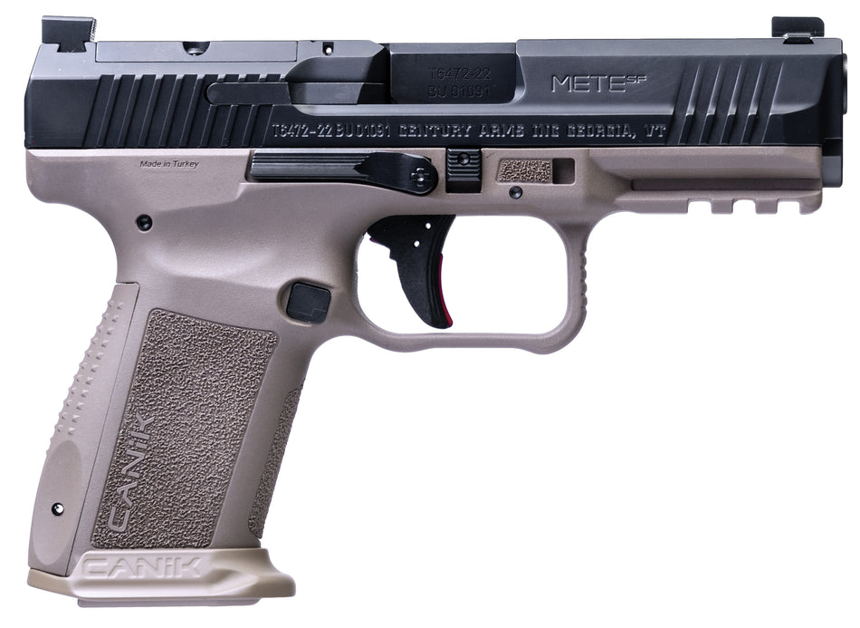 Canik HG7159N Mete SF Compact 9mm Luger 15+1, 4.19" Black Steel Barrel, Black Nitride Optic Ready/Serrated Slide, Flat Dark Earth Polymer Frame w/Beavertail & Picatinny Rail, Ambidextrous