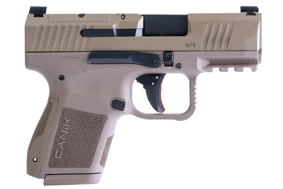Canik HG7620DN Mete MC9 9mm Luger 12+1/15+1 3.18" Black Steel Barrel, Flat Dark Earth Cerakote Optic Ready/Serrated Slide, FDE Polymer Frame w/Picatinny Rail, Textured Flat Dark Earth Polymer Grips