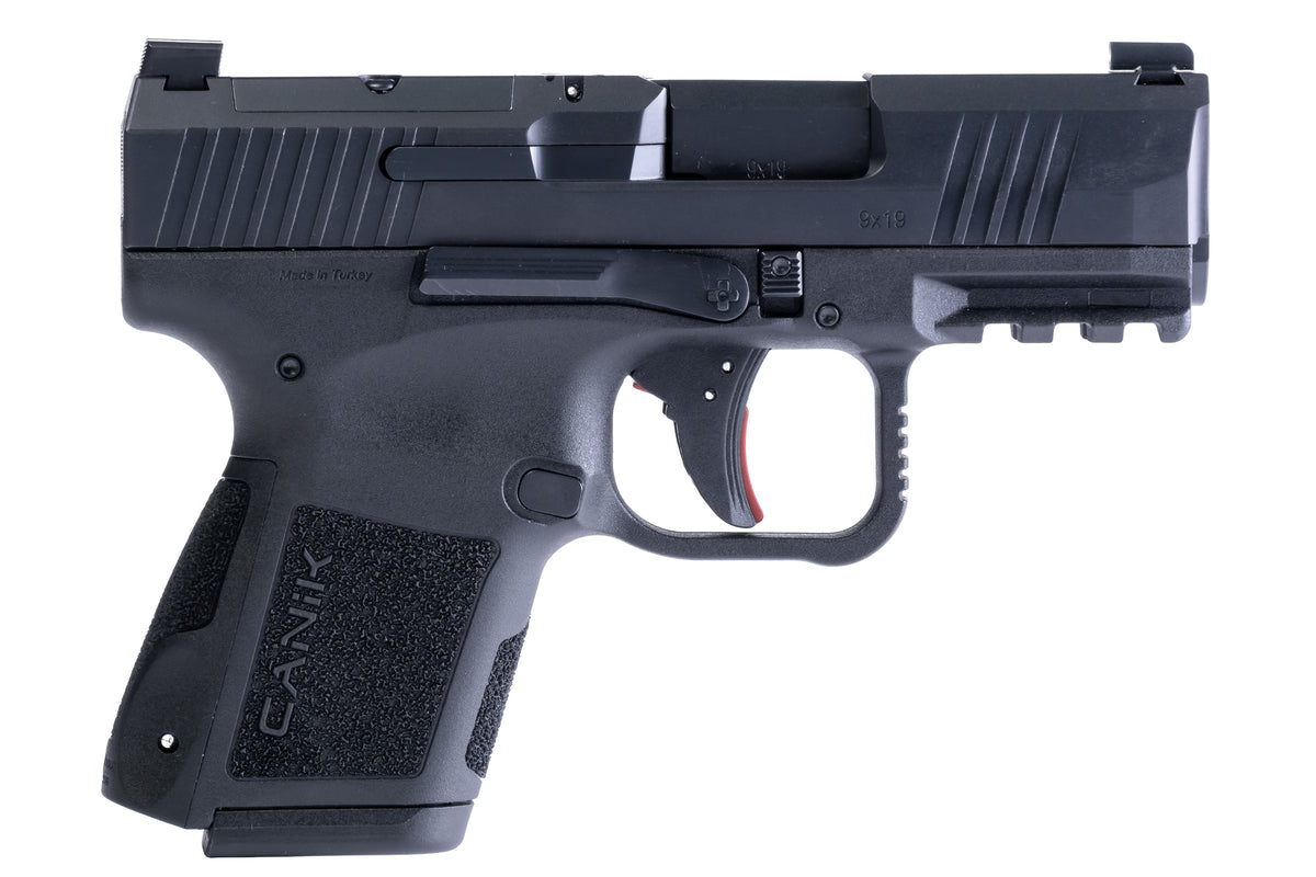 Canik HG7620N Mete MC9 9mm Luger 12+1/15+1 3.18" Black Steel Barrel, Matte Black Tenifer Cerakote Optic Ready/Serrated Slide, Black Polymer Frame w/Picatinny Rail, Black Polymer Grips