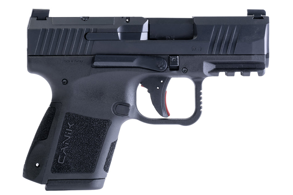 Canik HG7651N Mete MC9 9mm Luger 10+1 3.18" Black Steel Barrel, Tennifer w/Black Cerakote Optic Ready/Serrated Slide, Black Polymer Frame w/Picatinny Rail, Black Polymer Grips