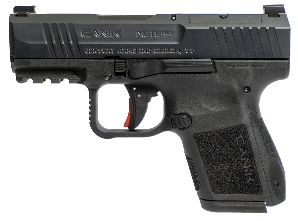 Canik HG7651CAN Mete MC9 *CA Compliant Micro-Compact Frame 9mm Luger 10+1 3.18" Steel Barrel, Black Cerakote Optic Ready/Serrated Steel Slide, Black Polymer Frame w/Picatinny Rail, Textured Grip