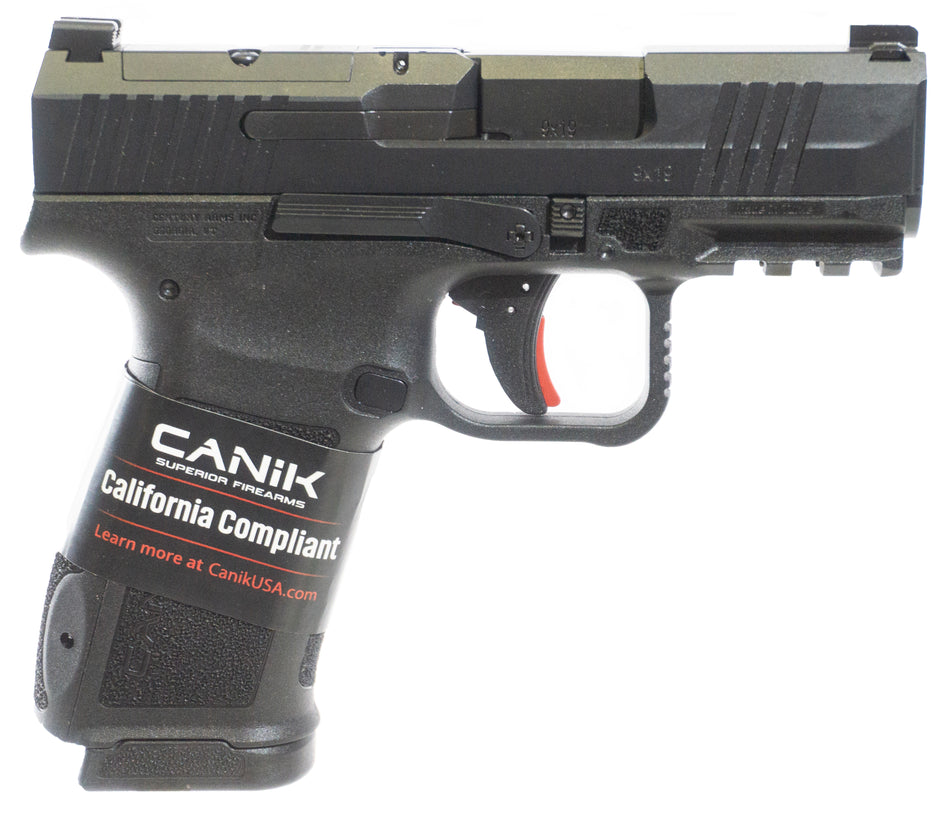 Canik HG7884CA-N Mete MC9L *CA Compliant 9mm Luger 10+1 3.18" Black Steel Barrel, Black Nitride Steel Serrated Slide, Black Polymer Frame w/Picatinny Rail, Interchangeable Backstrap Grip