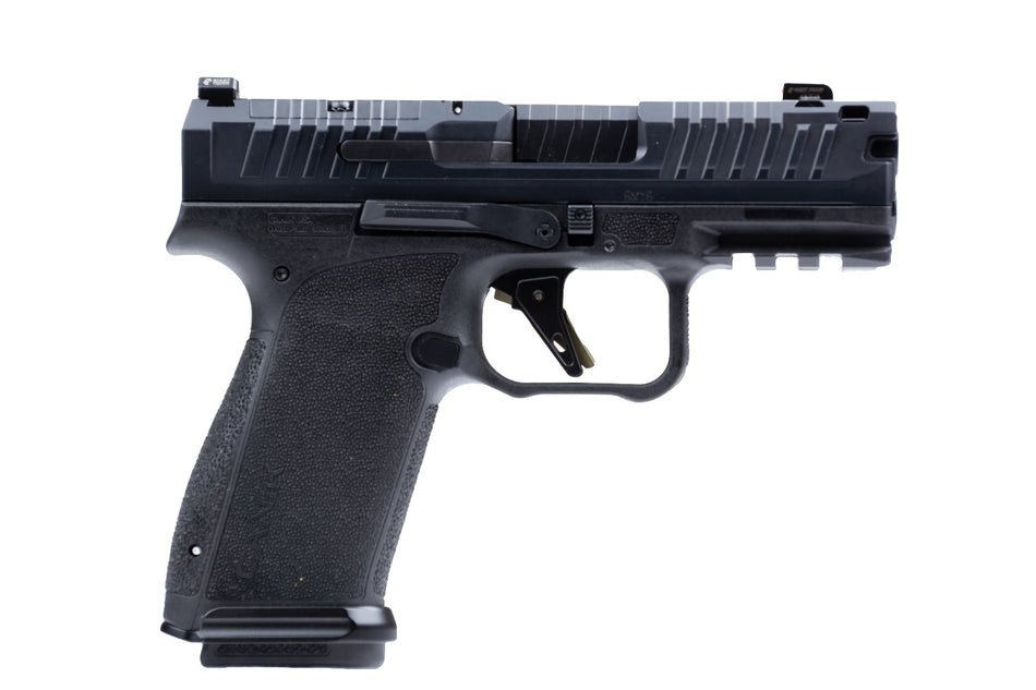 Canik HG8328N Mete MC9 Prime 9mm Luger 17+1 3.64" Black Nitride Compensated Barrel, Black Nitride Integrated Compensator/Optic Ready/Serrated Steel Slide, Black Polymer Frame w/Picatinny Rail