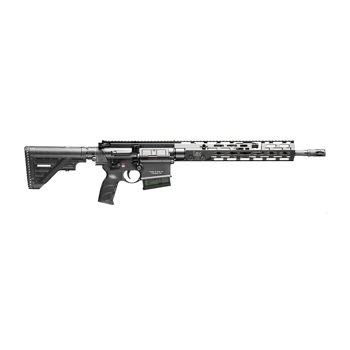 HK 81000830 MR762 A4 7.62x51mm 10+1 16.50" Black Threaded Barrel, Black Picatinny Rail, M-LOK Handguard, 6 Position Black Synthetic Stock, Black Finger Grooved Grip, Ambidextrous