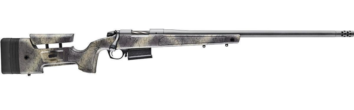 Bergara Rifles B14S3814 B-14 Wilderness HMR 22 Creedmoor 5+1 20" Sniper Gray Cerakote Threaded Barrel, Sniper Gray Cerakote Steel Drilled & Tapped Receiver, Wilderness Camo w/Black Webbing Adj Cheek &