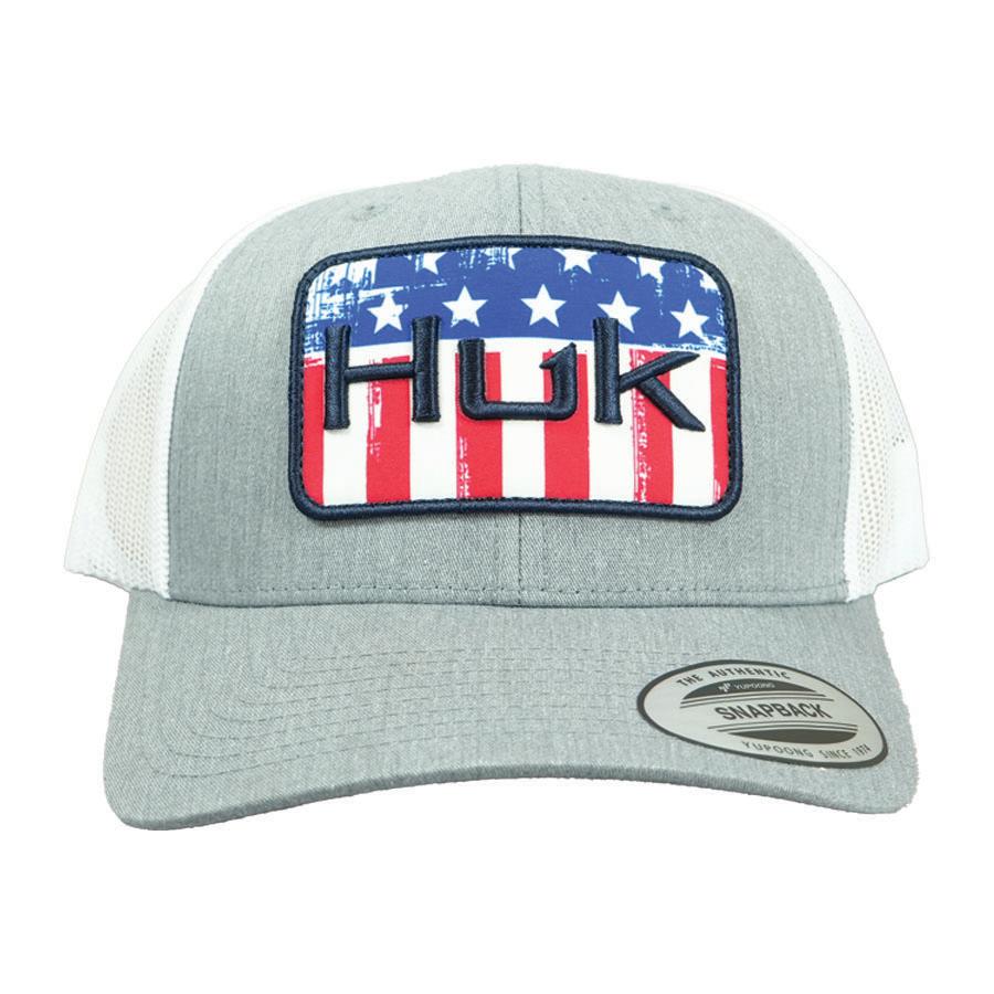 Huk Salute Mesh Trucker Hat Heather Grey