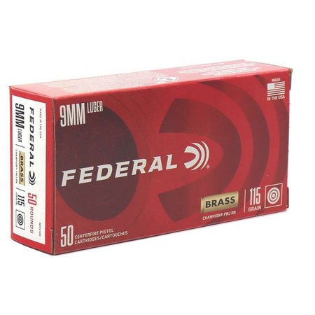 Federal Champion - Premium 9MM Luger 115Gr Full Metal Jacket Range and Target Ammunition