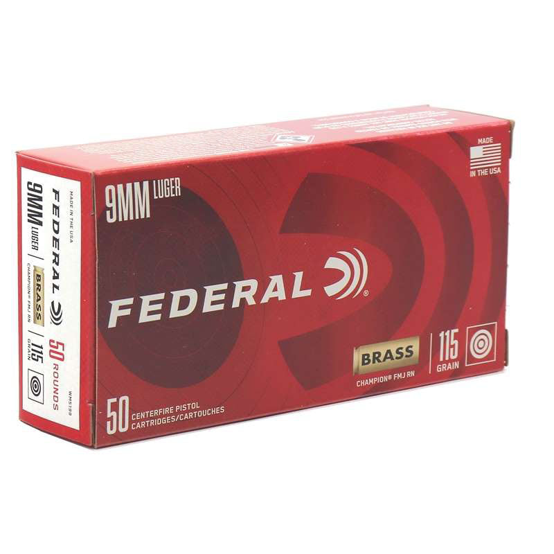 Federal Champion - Premium 9MM Luger 115Gr Full Metal Jacket Range and Target Ammunition