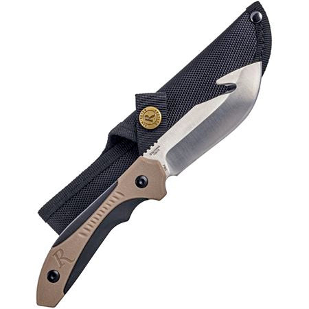 Remington Sportsman Skinner Molded Tan/Black Handle 8" Fixed Blade with Sheath