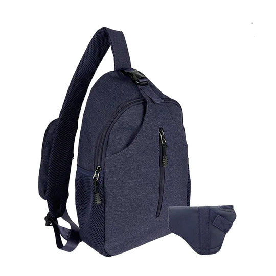 Jessie & James Kyle Navy Minimalist Concealed Carry Sling Backpack 16Hx11Wx4.5D
