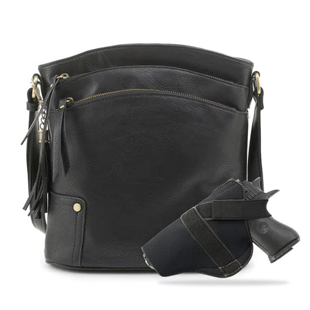 Jessie & James Robin Lock & Key Concealed Carry Crossbody Black 11Hx10.25Wx3D