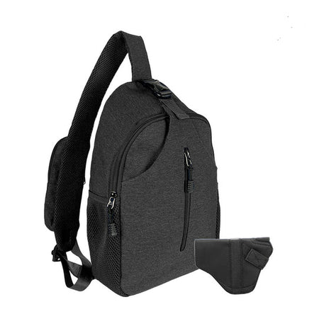 Jessie & James Kyle Black Minimalist Concealed Carry Sling Backpack 16Hx11Wx4.5D