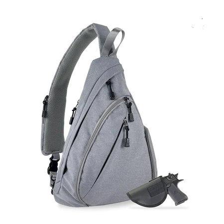 Jessie & James Peyton Concealed Carry Sling Backpack Grey 15.5Hx10.5Wx4D