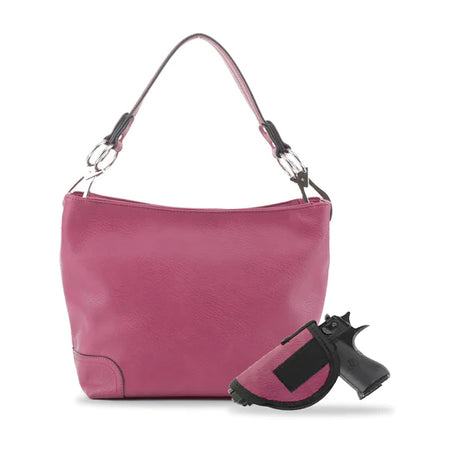 Jessie & James Lydia Lock & Key Hobo Bag in Wine - 9x11x4 Inches