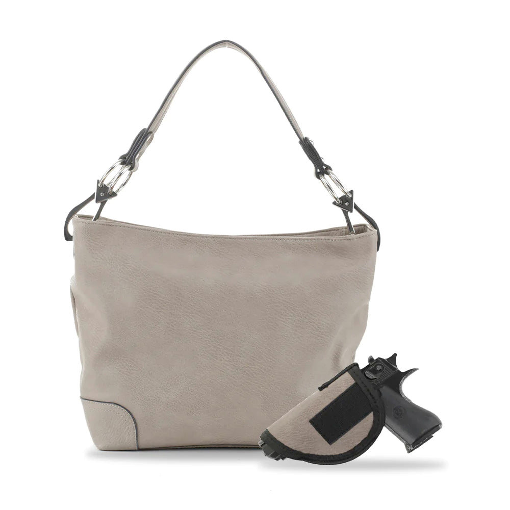 Jessie & James Lydia Lock & Key Hobo Bag in Grey - 9x11x4 Inches