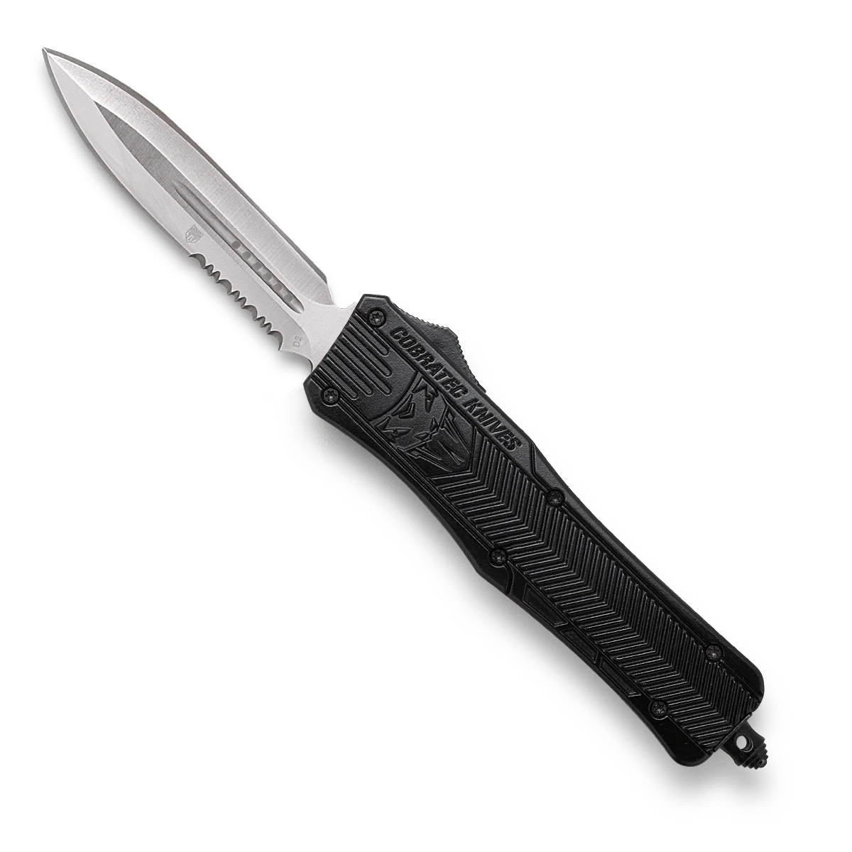 CobraTec MD Black Dagger One-Side Serrated OTF Folding Knife