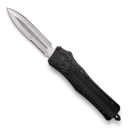 CobraTec MD Black Dagger One-Side Serrated OTF Folding Knife