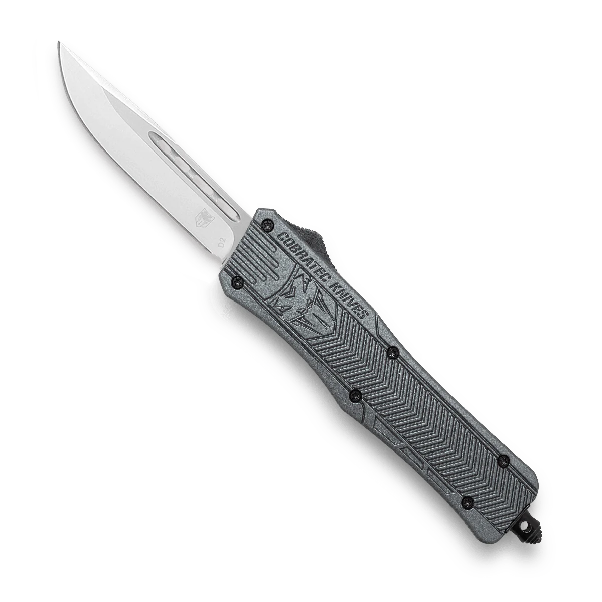 CoBRATec Gray Medium Drop Point OTF Knife Not Serrated